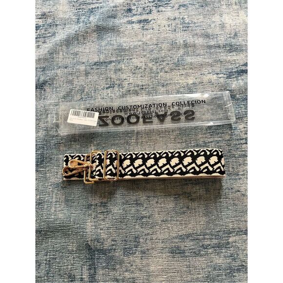 Zooeass Gold Tone Beige Black Replacement Crossbody Strap - Picture 3 of 6